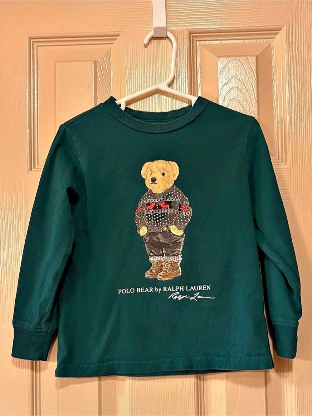 Polo Ralph Lauren Polo Bear Graphic Long-Sleeve Tee in Green